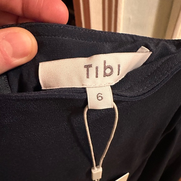 Tibi 4-Ply Silk Strapless Sculpted Dress - Dark Navy - Picture 10 of 10